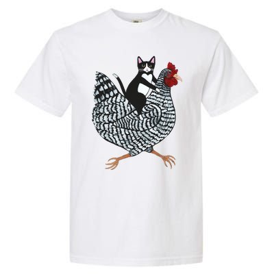 Tuxedo Cat On A Chicken Garment-Dyed Heavyweight T-Shirt