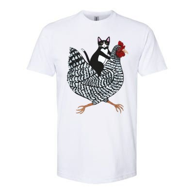 Tuxedo Cat On A Chicken Softstyle CVC T-Shirt