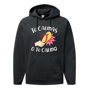 Te Calmas O Te Calmo Funny Mexican Spanish Mom Expression Performance Fleece Hoodie