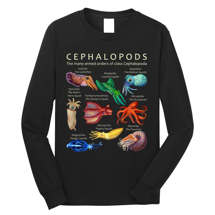 The Cephalopod Octopus Squid Cuttlefish And Nautilus Long Sleeve Shirt