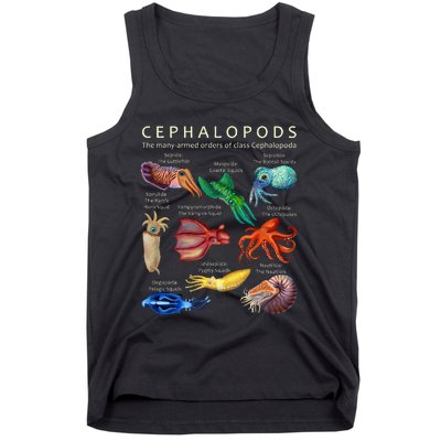 The Cephalopod Octopus Squid Cuttlefish And Nautilus Tank Top