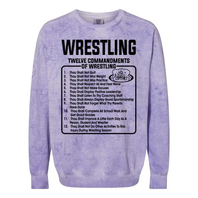 Twelve Commandments Of Wrestling T Colorblast Crewneck Sweatshirt