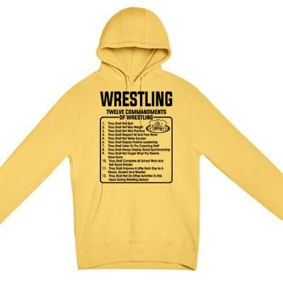 Twelve Commandments Of Wrestling T Premium Pullover Hoodie