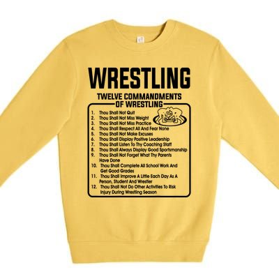 Twelve Commandments Of Wrestling T Premium Crewneck Sweatshirt