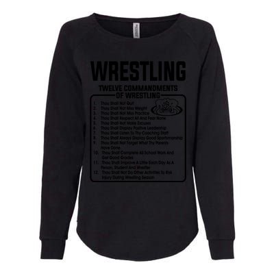 Twelve Commandments Of Wrestling T Womens California Wash Sweatshirt