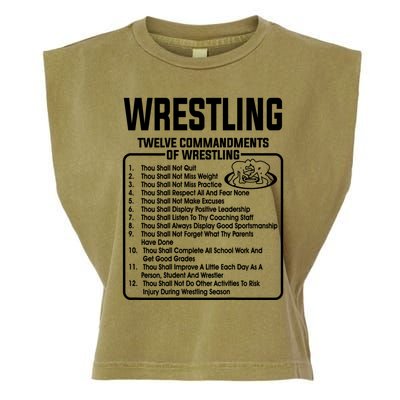 Twelve Commandments Of Wrestling T Garment-Dyed Women's Muscle Tee