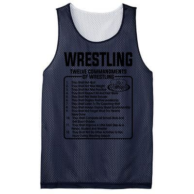 Twelve Commandments Of Wrestling T Mesh Reversible Basketball Jersey Tank