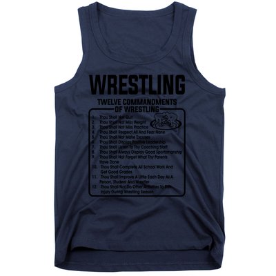 Twelve Commandments Of Wrestling T Tank Top