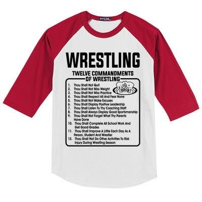 Twelve Commandments Of Wrestling T Kids Colorblock Raglan Jersey