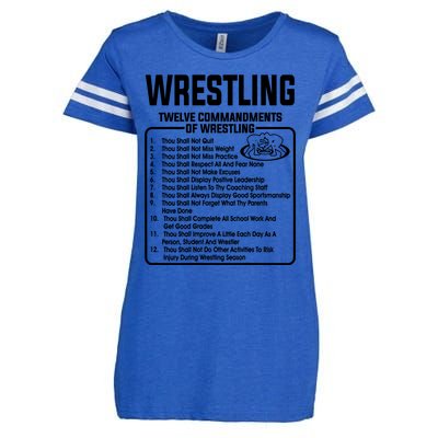 Twelve Commandments Of Wrestling T Enza Ladies Jersey Football T-Shirt