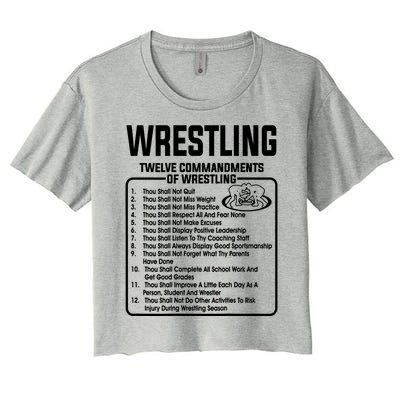 Twelve Commandments Of Wrestling T Women's Crop Top Tee