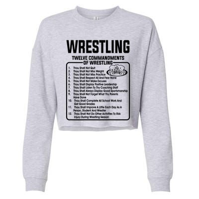 Twelve Commandments Of Wrestling T Cropped Pullover Crew