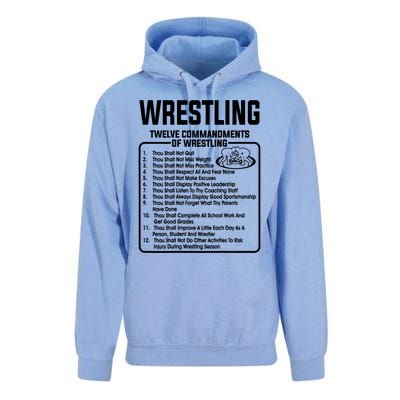 Twelve Commandments Of Wrestling T Unisex Surf Hoodie