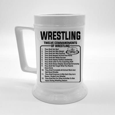 Twelve Commandments Of Wrestling T Beer Stein