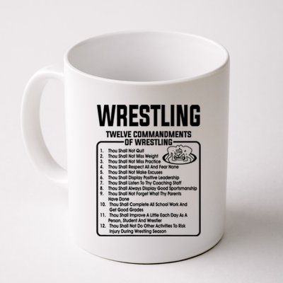 Twelve Commandments Of Wrestling T Coffee Mug