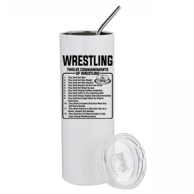 Twelve Commandments Of Wrestling T Stainless Steel Tumbler