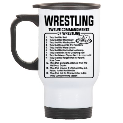 Twelve Commandments Of Wrestling T Stainless Steel Travel Mug