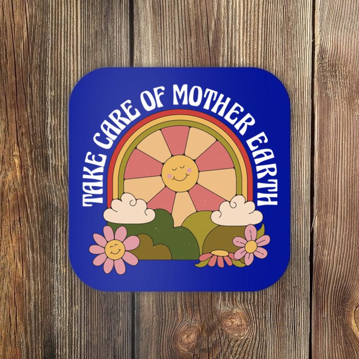 Take Care Of Mother Earth Great Gift Sun Sunflower Flowers Cute Gift Coaster