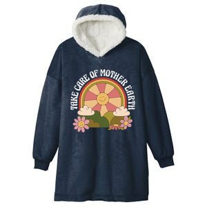 Take Care Of Mother Earth Great Gift Sun Sunflower Flowers Cute Gift Hooded Wearable Blanket