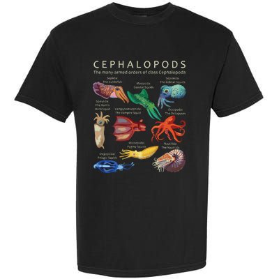 The Cephalopod Octopus Squid Cuttlefish And Nautilus Garment-Dyed Heavyweight T-Shirt