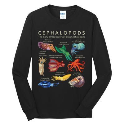 The Cephalopod Octopus Squid Cuttlefish And Nautilus Tall Long Sleeve T-Shirt