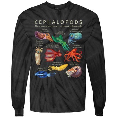 The Cephalopod Octopus Squid Cuttlefish And Nautilus Tie-Dye Long Sleeve Shirt