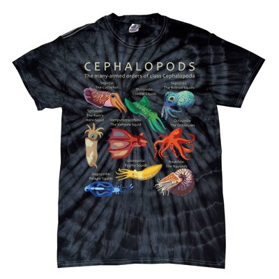 The Cephalopod Octopus Squid Cuttlefish And Nautilus Tie-Dye T-Shirt