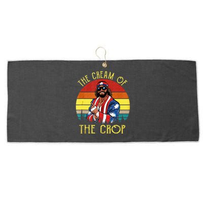 The Cream Of The Crop Wrestling Funny Retro Vintage Large Microfiber Waffle Golf Towel