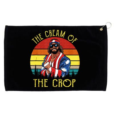 The Cream Of The Crop Wrestling Funny Retro Vintage Grommeted Golf Towel