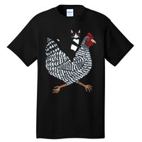 Tuxedo Cat On A Chicken Tall T-Shirt