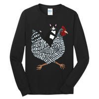 Tuxedo Cat On A Chicken Tall Long Sleeve T-Shirt