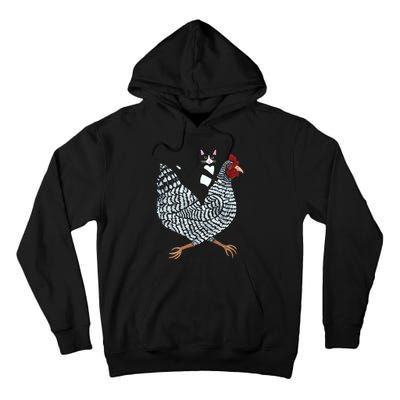 Tuxedo Cat On A Chicken Tall Hoodie