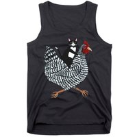 Tuxedo Cat On A Chicken Tank Top