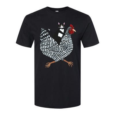 Tuxedo Cat On A Chicken Softstyle CVC T-Shirt