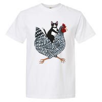 Tuxedo Cat On A Chicken Funny Pet Animal Lover Garment-Dyed Heavyweight T-Shirt