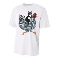 Tuxedo Cat On A Chicken Funny Pet Animal Lover Performance Sprint T-Shirt