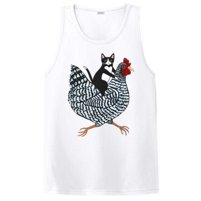 Tuxedo Cat On A Chicken Funny Pet Animal Lover PosiCharge Competitor Tank