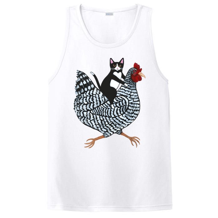 Tuxedo Cat On A Chicken Funny Pet Animal Lover PosiCharge Competitor Tank