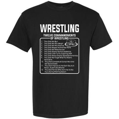 Twelve Commandments Of Wrestling Garment-Dyed Heavyweight T-Shirt