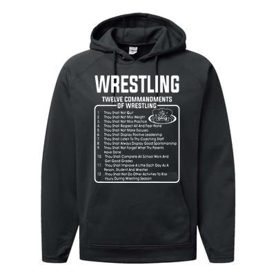 Twelve Commandments Of Wrestling Performance Fleece Hoodie