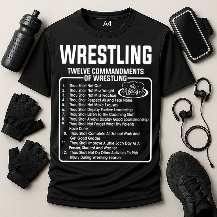 Twelve Commandments Of Wrestling Performance Shirt