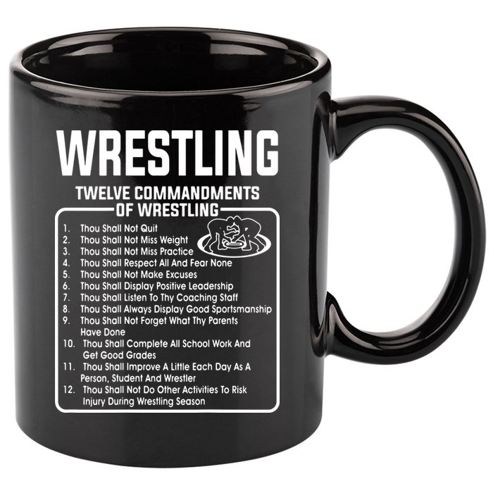 Twelve Commandments Of Wrestling 11oz C Handle Ceramic Mug