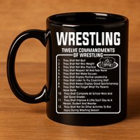 Twelve Commandments Of Wrestling 11oz C Handle Ceramic Mug