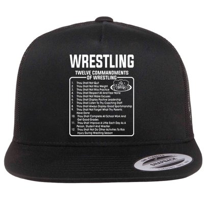 Twelve Commandments Of Wrestling Flatbill Hat
