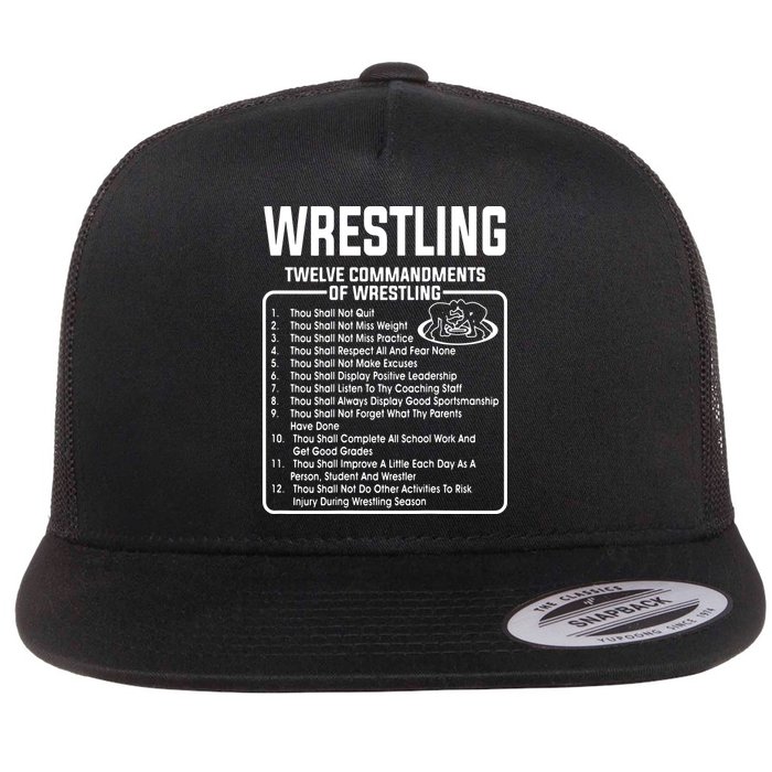 Twelve Commandments Of Wrestling Flatbill Hat