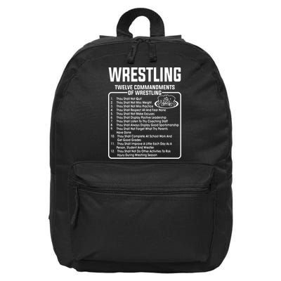 Twelve Commandments Of Wrestling 16 in Basic Backpack
