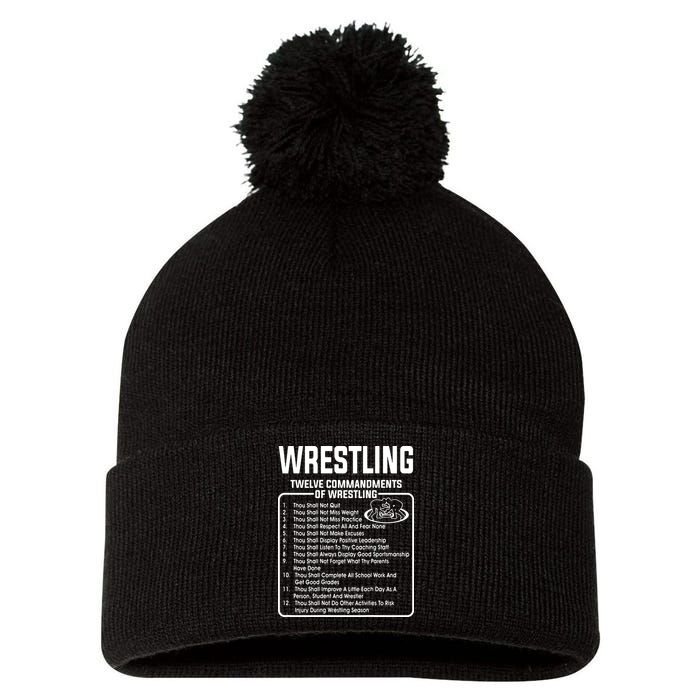Twelve Commandments Of Wrestling Pom Pom 12in Knit Beanie