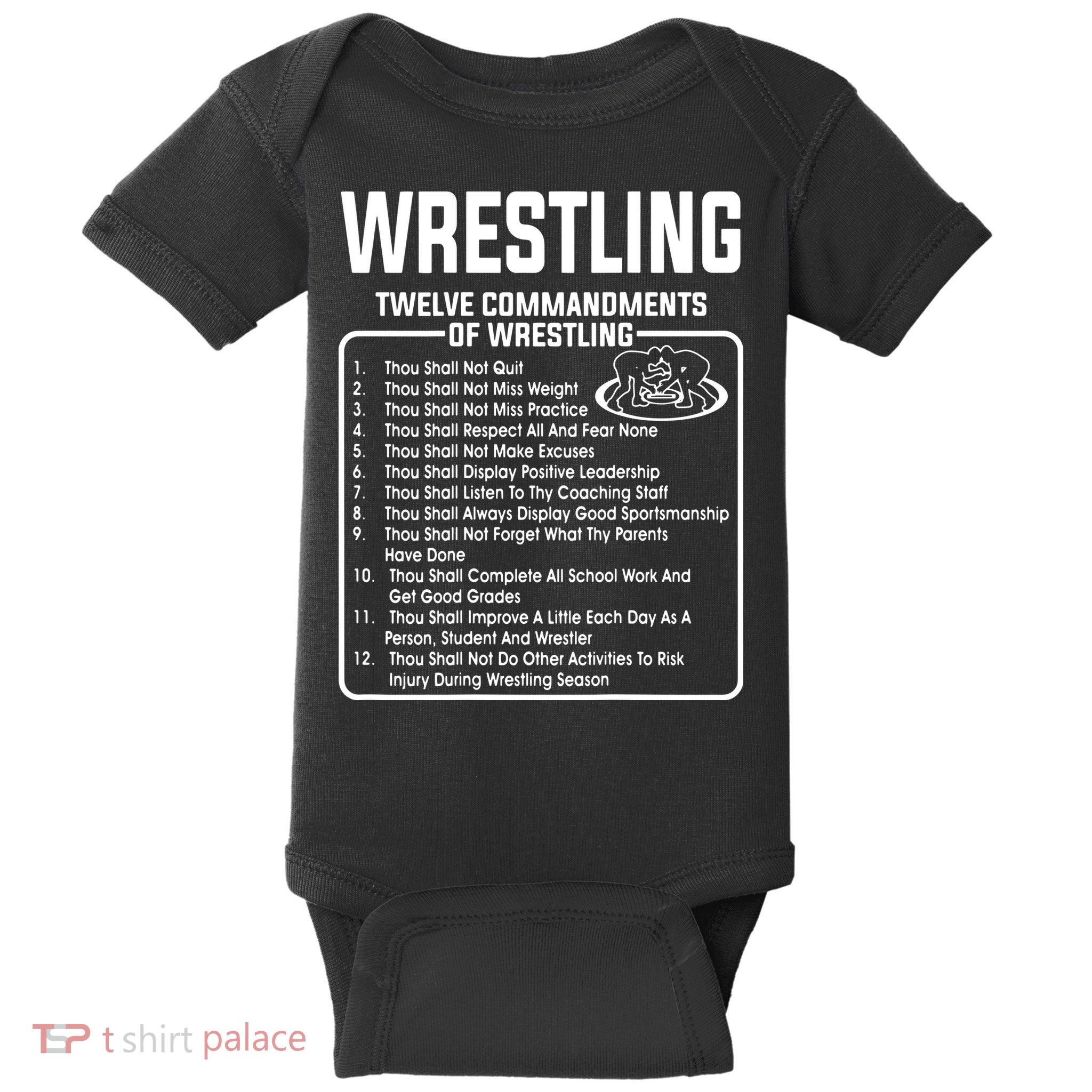 Twelve Commandments Of Wrestling Baby Bodysuit