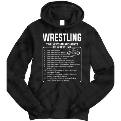 Twelve Commandments Of Wrestling Tie Dye Hoodie