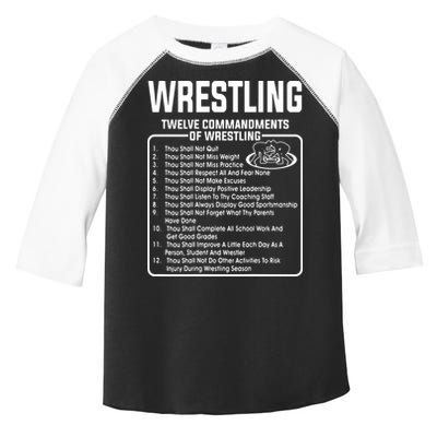 Twelve Commandments Of Wrestling Toddler Fine Jersey T-Shirt